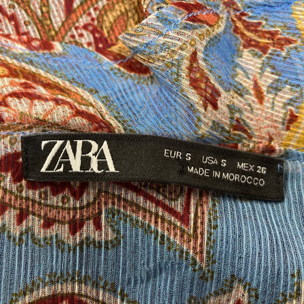 ZARA  シャツ　ペイズリー　 長袖 ブラウス カットソー　透け感　夏　