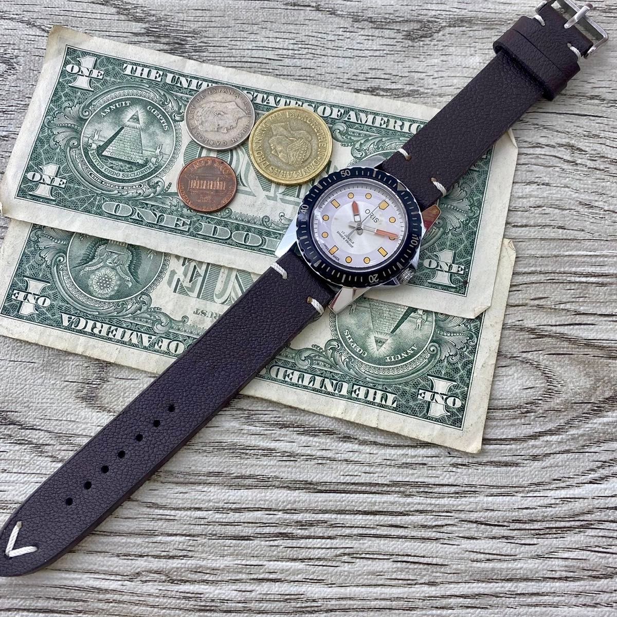 【レトロなデザイン】オリス メンズ腕時計 シルバー ベゼル 手巻き ヴィンテージ
