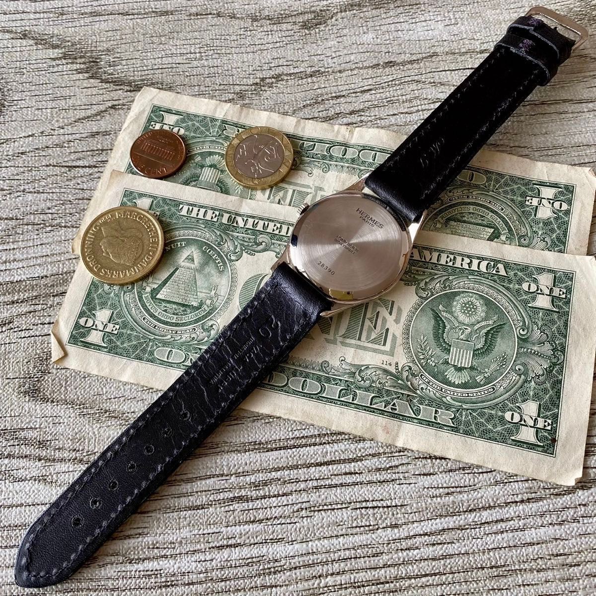 動作良好】エルメス パリ メンズ腕時計 手巻き スモセコ 動作良好】エルメス パリ メンズ腕時計 手巻き スモセコ