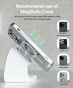 ミアック 3in1 Wave ワイヤレス充電スタンド [ マグネット式ワイヤレス充電 magsafe吸着 iPhone 15/14_画像5