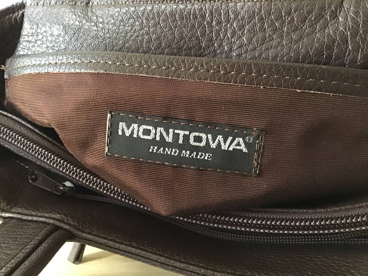 MONTOWAの本革製トートバッグ：ダークブラウン_画像4
