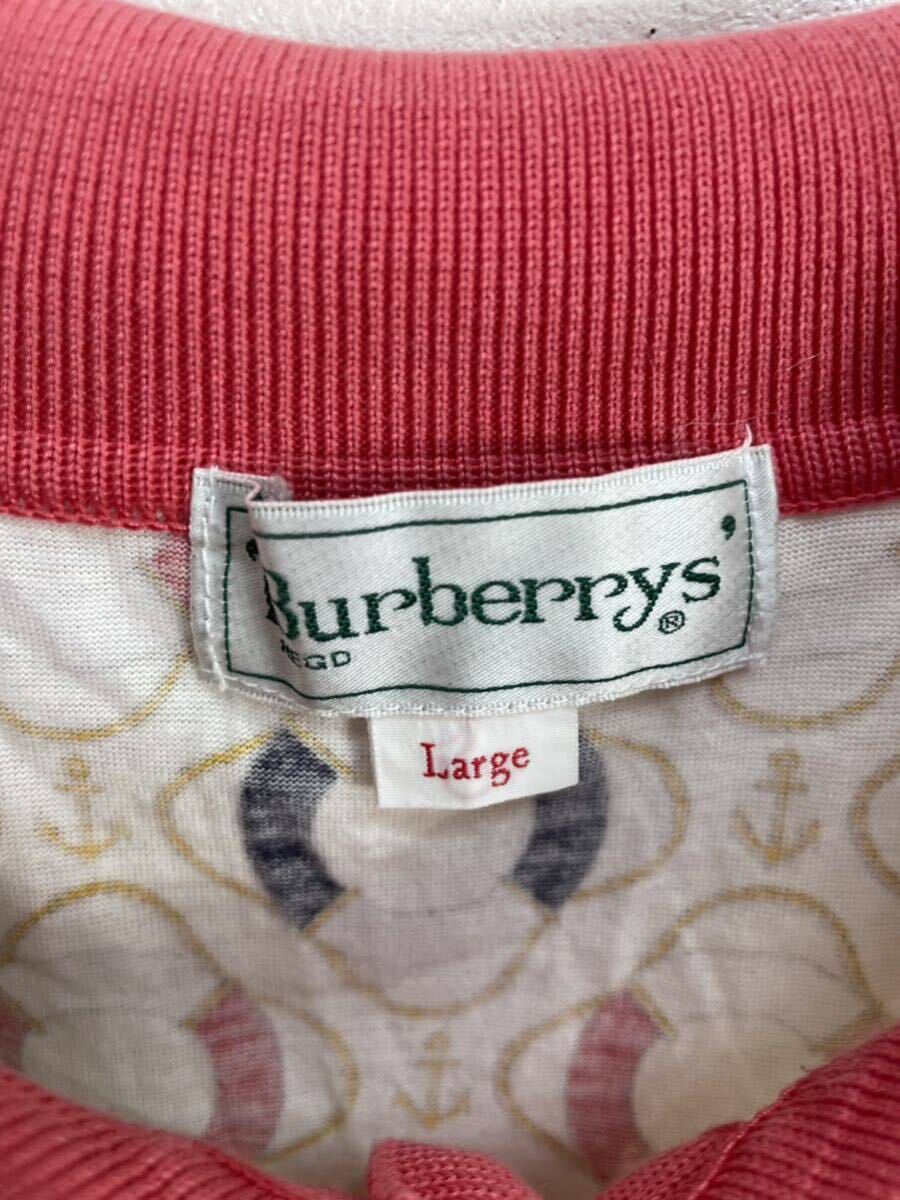 Vintage BURBERRY ヴィンテージ　バーバリー　レディース　総柄　半袖ポロシャツ トップス_画像3