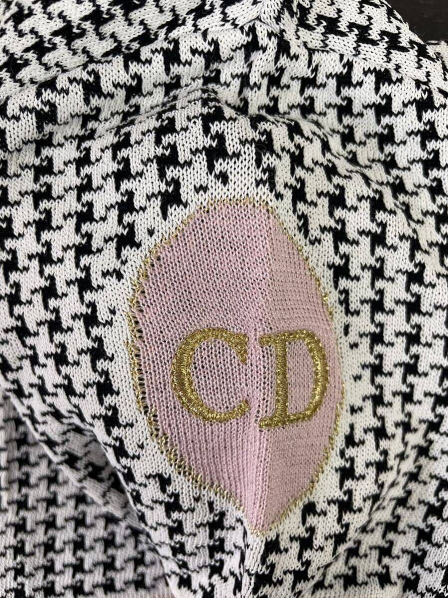 美品　Christian Dior クリスチャンディオール レディース　総柄　ロゴ　刺繍　半袖 ニット　Tシャツ カットソー トップス_画像4