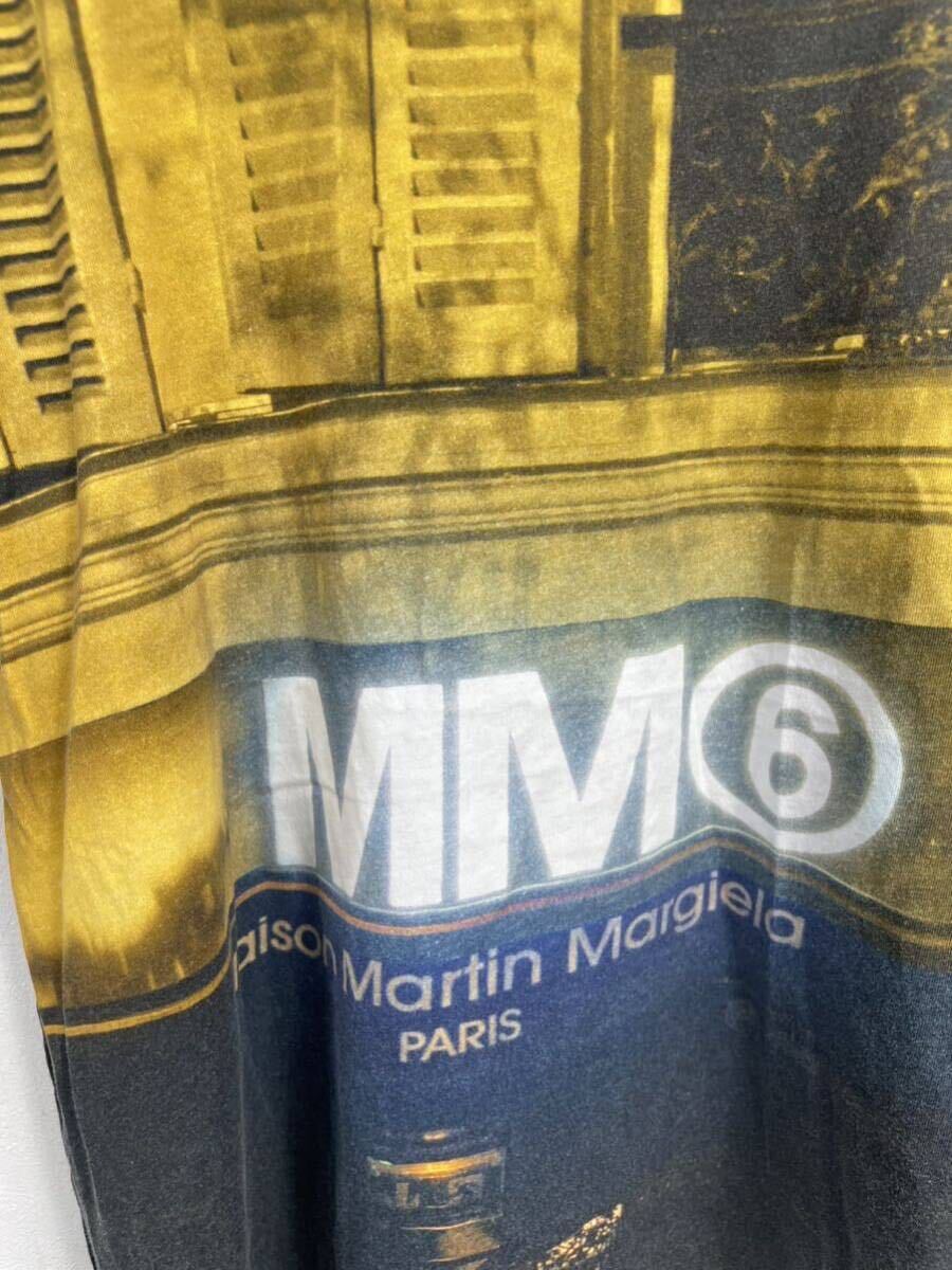 美品　MM6 Maison Margiela メゾンマルジェラ　メンズ　ブラック　総柄　半袖 Tシャツ トップス　_画像4