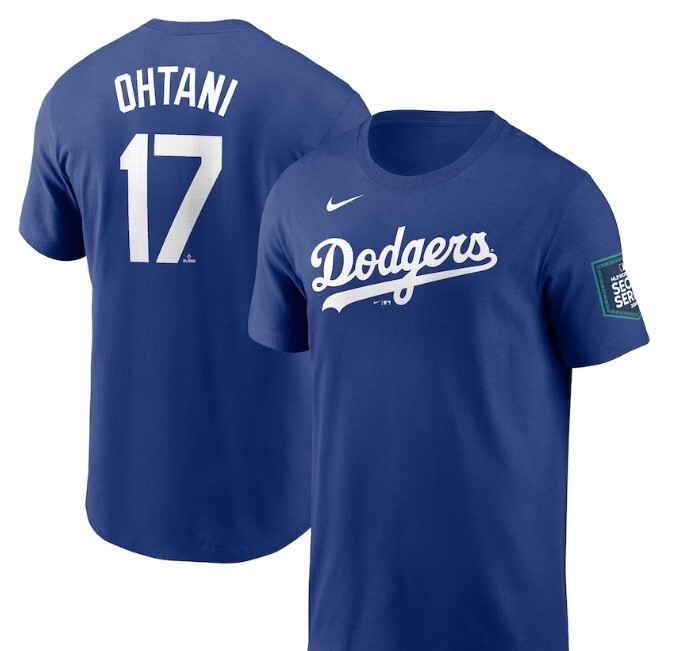 売り切り 大谷翔平 ロサンゼルス ドジャース ナイキ NIKE Tシャツ LA Dodgers M サイズ Seoul Series ソウルシリーズ Ohtani 青 新品 正規_画像1