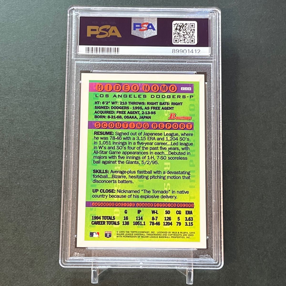 【PSA9】野茂英雄　1995 Topps Bowman Foil #238