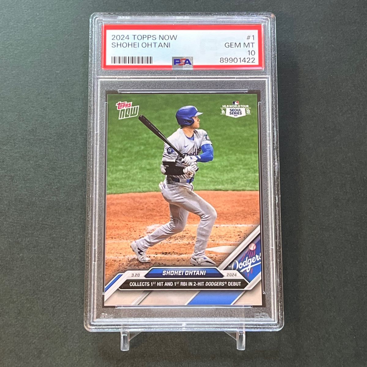 【PSA10】PSA専用袋入!大谷翔平ドジャース移籍後初ヒット記念　2024 Topps now #1 Shohei Ohtani