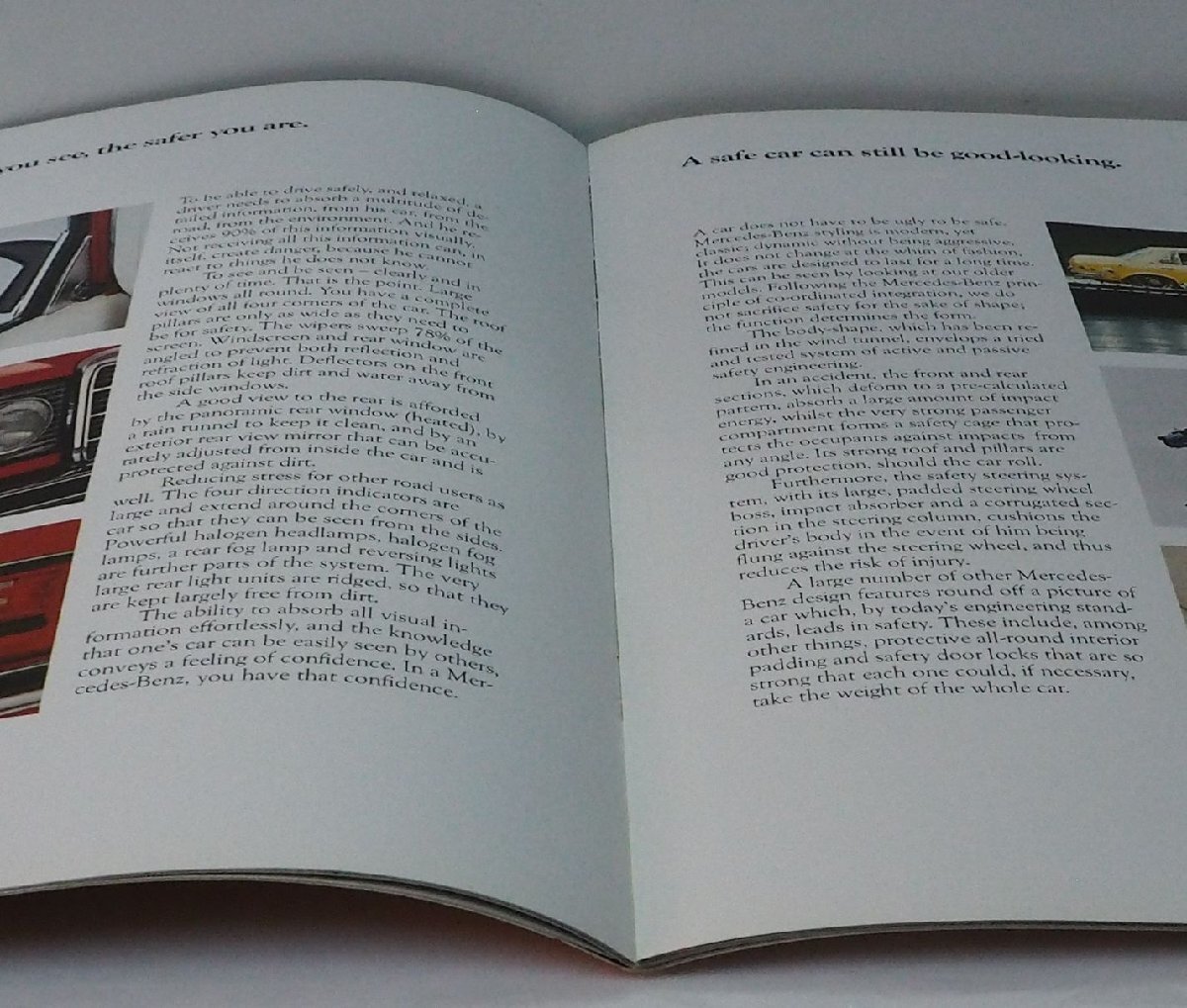 旧車カタログ 001【80年代 メルセデス ベンツ Mercedes Benz 英語版 海外用 パンフレット】80年代 当時物 印刷物 小冊子【中古】送料込_画像３