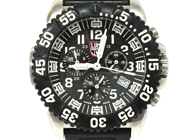 K11-332-0429-155【中古】LUMINOX(ルミノックス)SERIES 3180 NAVY SEALS STEEL COLORMARK ネイビーシールズ クロノグラフ クォーツ 腕時計の画像2