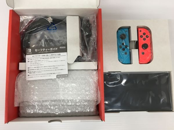 K10-215-0519-049[ used beautiful goods / free shipping ] nintendo Nintendo Switch body ( have machine EL model ) Joy-Con(L) neon blue /(R) neon red 