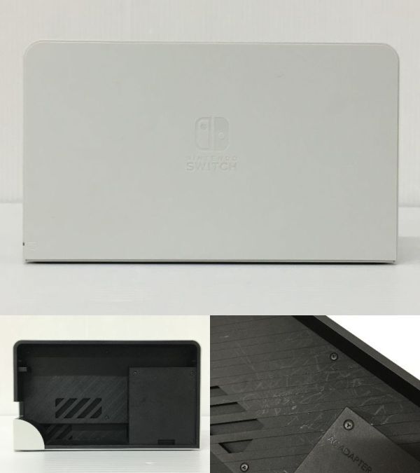 K18-913-0515-049【中古】Nintendo Switch(ニンテンドースイッチ) 有機ELモデル Joy‐Con：ホワイト ※動作確認済み_背面パーツなし キズあり