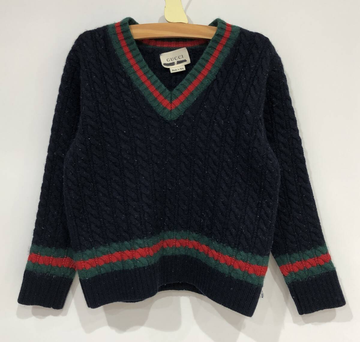 ITALY производства GUCCI Chill ten вязаный свитер темно-синий Kids детская одежда 47SS86X1494 Gucci SIZE:8#0502S