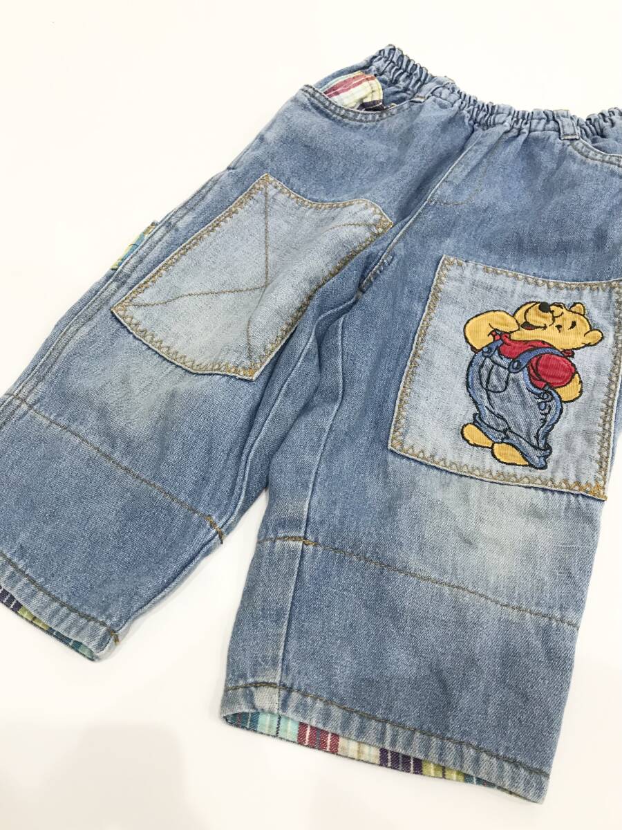 Disney Pooh bear. Pooh Denim the best pants top and bottom setup 27001-82 Disney baby child clothes old clothes Vintage 90#0509H