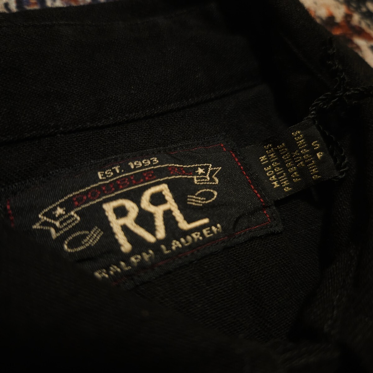 【Dead Stock】 RRL Black Denim Western Shirt 【S】 ブラック デニム ウエスタン シャツ 漆黒 シルバーコンチョ 1950s 新品 Ralph Lauren_画像4