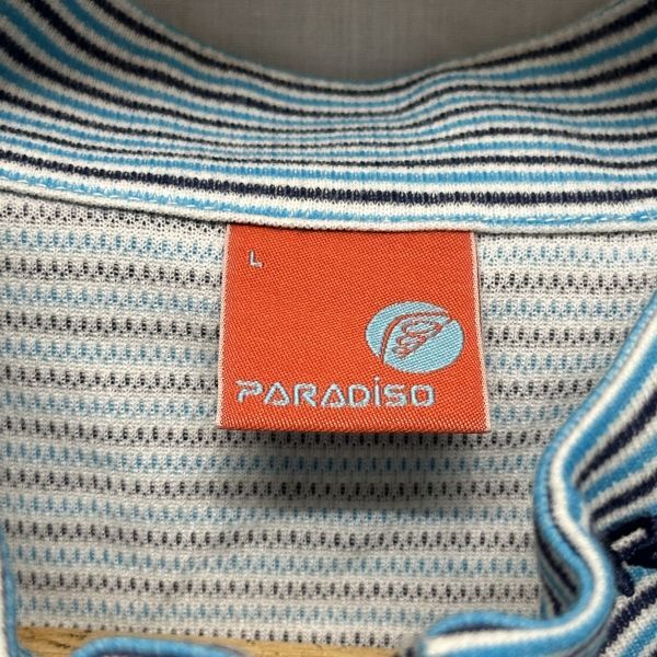 PARADISO パラディーゾ ブリジストン GOLF ゴルフ ウエア 長袖 ハーフ ジップ モック タートル ネック メンズ 青系 ブルー系 L b19239_画像8