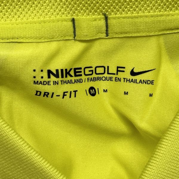 NIKE GOLF ナイキ ゴルフ ショート スリーブ 半袖 ポロ シャツ メンズ ウェア DRI FIT 黄緑 イエローグリーン M b19269_画像8