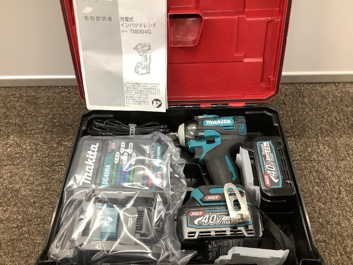 【未使用品】マキタ makita 充電式インパクト レンチ　TW004GRDX バッテリー2個 充電器　保管品_画像3