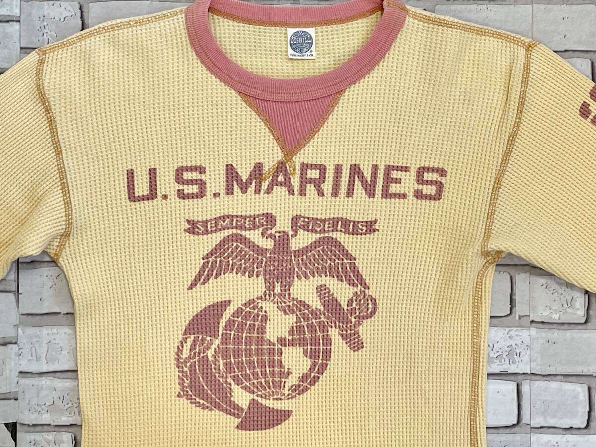 ＵＳＥＤ　トイズマッコイ　TOYS McCOY　長袖Ｔシャツ　ワッフル　サイズＭ　U.S.MARINES SEMPER FIDELIS_画像2