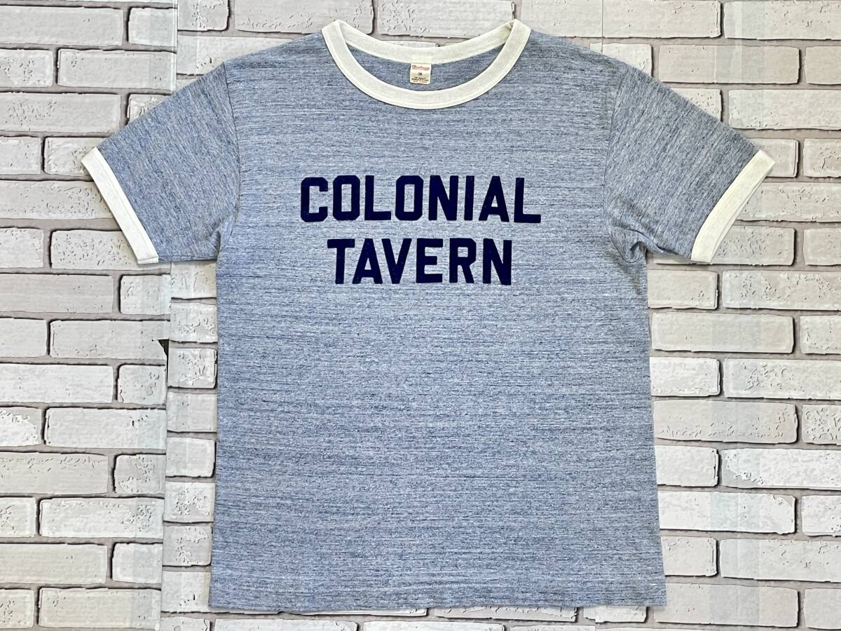 ＵＳＥＤ　ウエアハウス　WAREHOUSE　半袖リンガーＴシャツ　サイズ３６　COLONIAL TAVERN　日本製_画像1