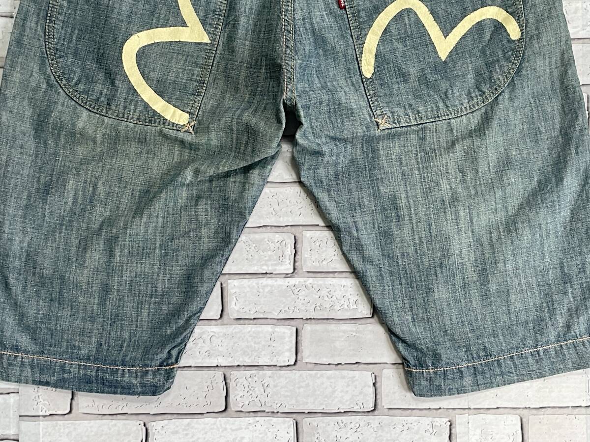 ＵＳＥＤ　エヴィス　EVISU　新恵美寿神頭　LOT.2005　ハーフパンツ　ショートパンツ　サイズ３４　日本製_画像8