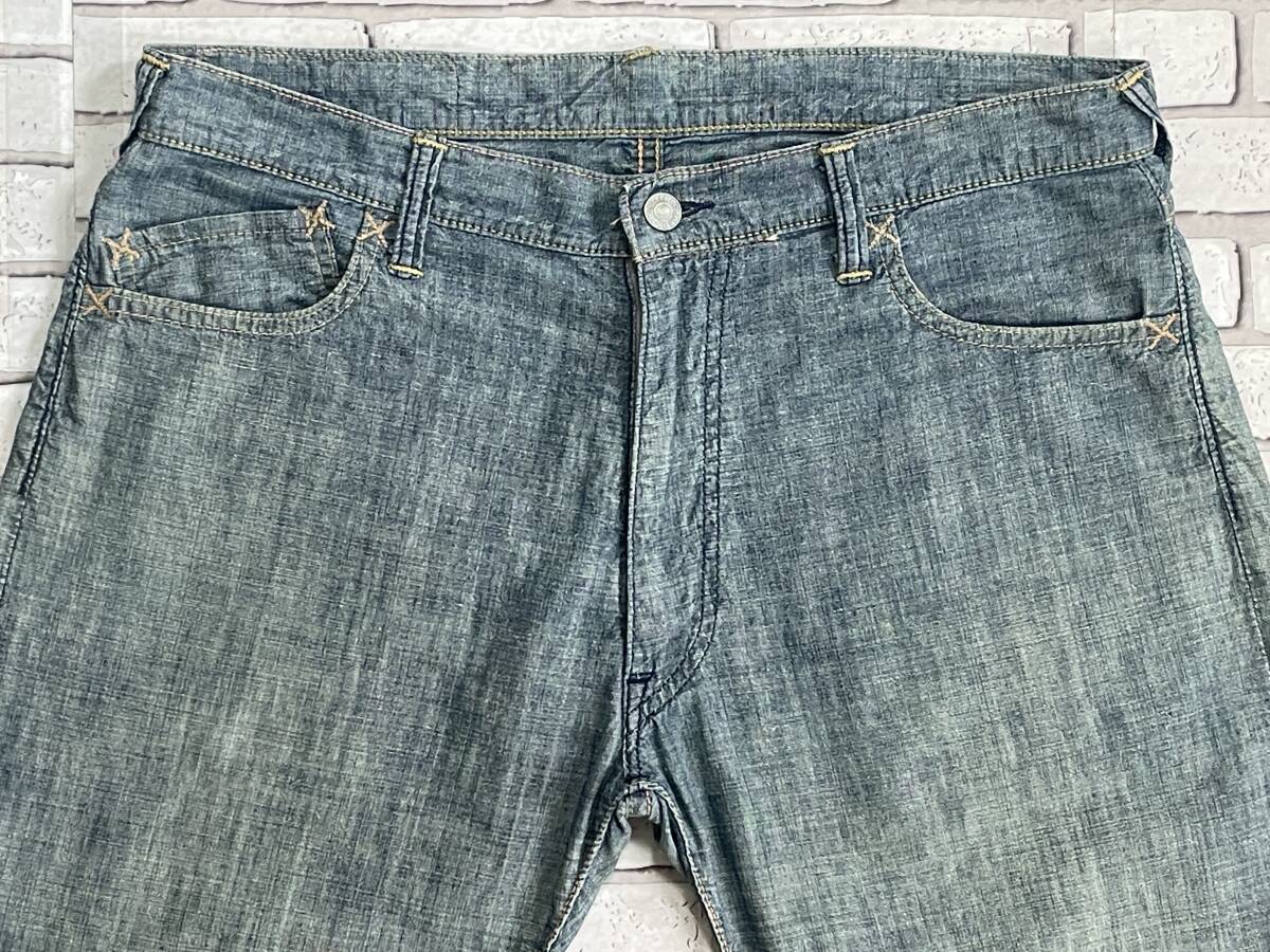 ＵＳＥＤ　エヴィス　EVISU　新恵美寿神頭　LOT.2005　ハーフパンツ　ショートパンツ　サイズ３４　日本製_画像3