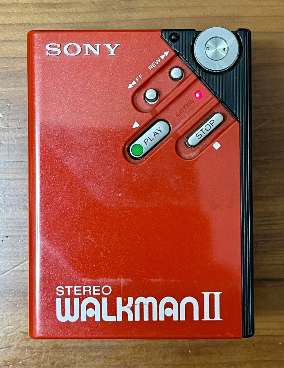 SONY WALKMAN II ソニー ウォークマン カセットプレーヤー WM-2 Red_通電確認済