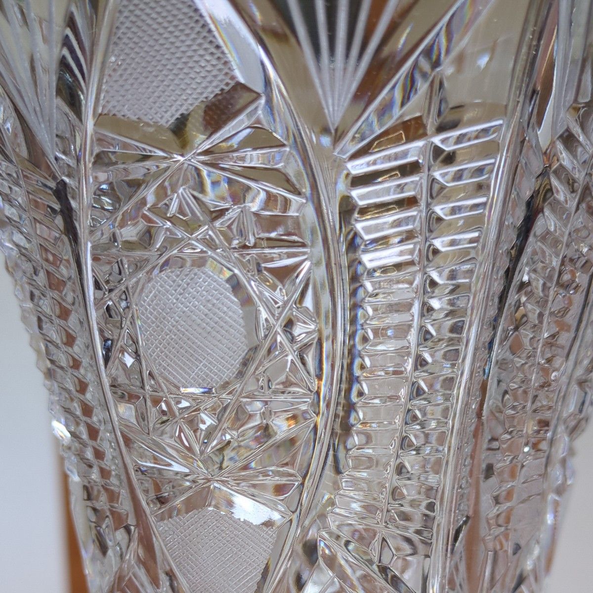 チェコスロバキア　ボヘミアガラス　 クリスタルガラス 花器　