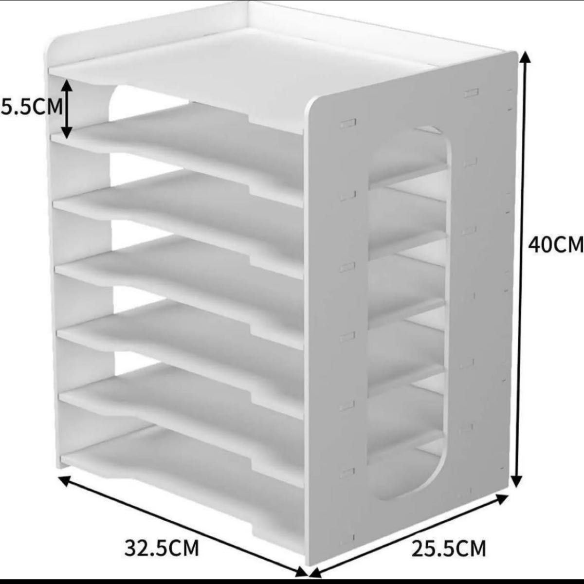 書類ケース 横型 7段 レターケース A4 卓上整理 書類棚 書類収納 ホワイト
