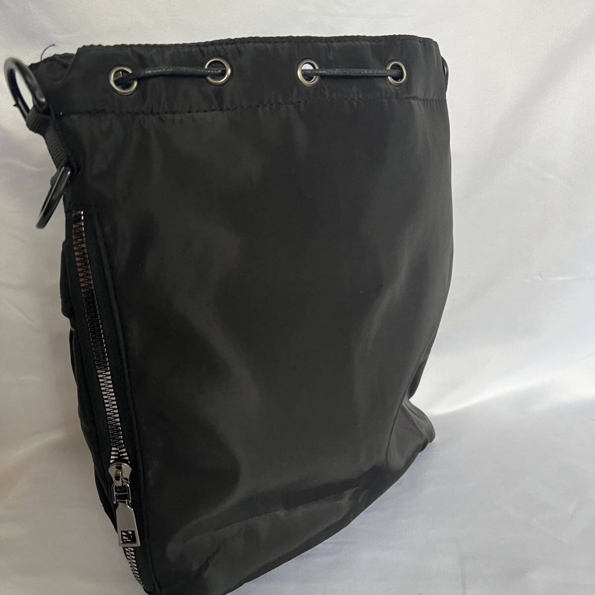 バッグ ショルダーブラック 黒 ハンドバッグ ナイロン バケツ 巾着 韓国ショルダーバッグ ブラック バッグ 大容量 ボディバッグ 黒 韓国の画像6
