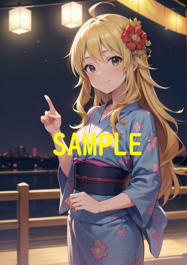 アイドルマスター 星井美希 A4ポスター アート 同人 ファン AI イラスト アイマス 制服 JK アイドル 声優 NTR 浴衣 夏祭り 着物 MI-93_画像1