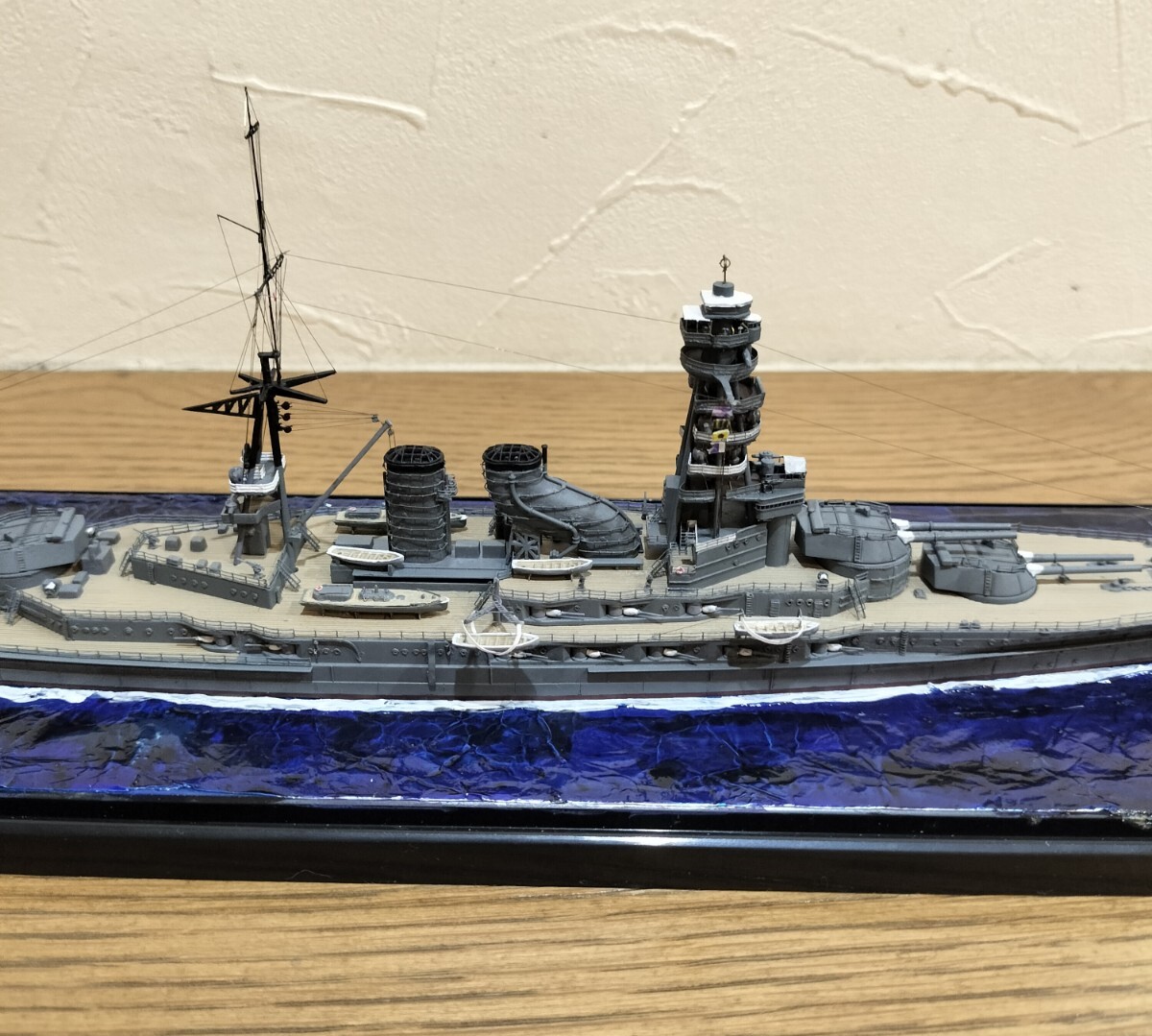 完成品　艦船模型　1/700 　アオシマ　戦艦長門　1927 屈曲煙突_画像3