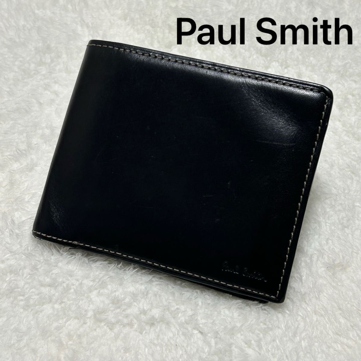 Paul Smith ポールスミス マルチストライプ レザー 本革 二つ折り財布 財布 コンパクトウォレット