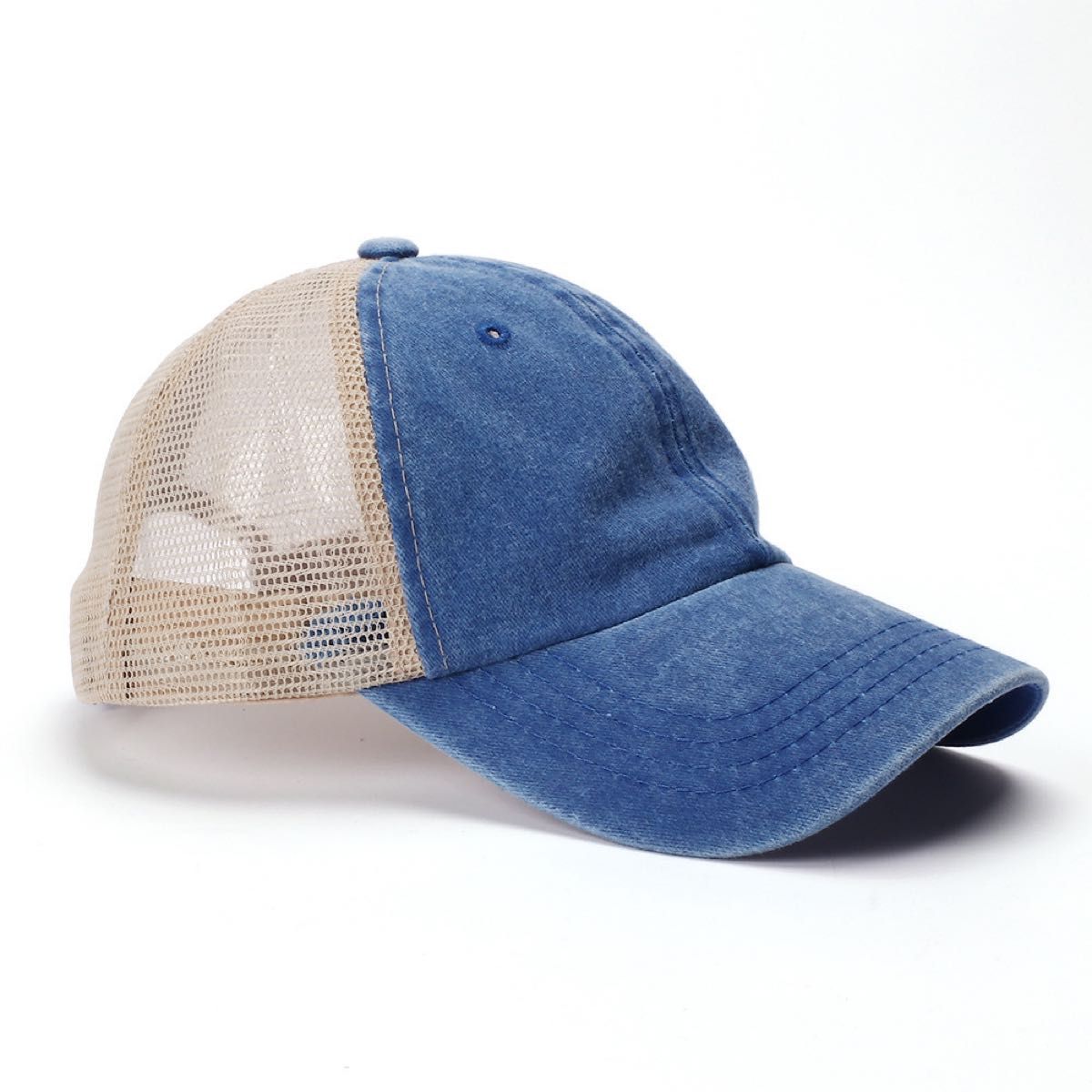 ネイビー 紺色 メッシュキャップ 男女兼用 ウォッシュ加工 レディース メンズ 帽子  UVカット 紫外線対策 日焼け防止