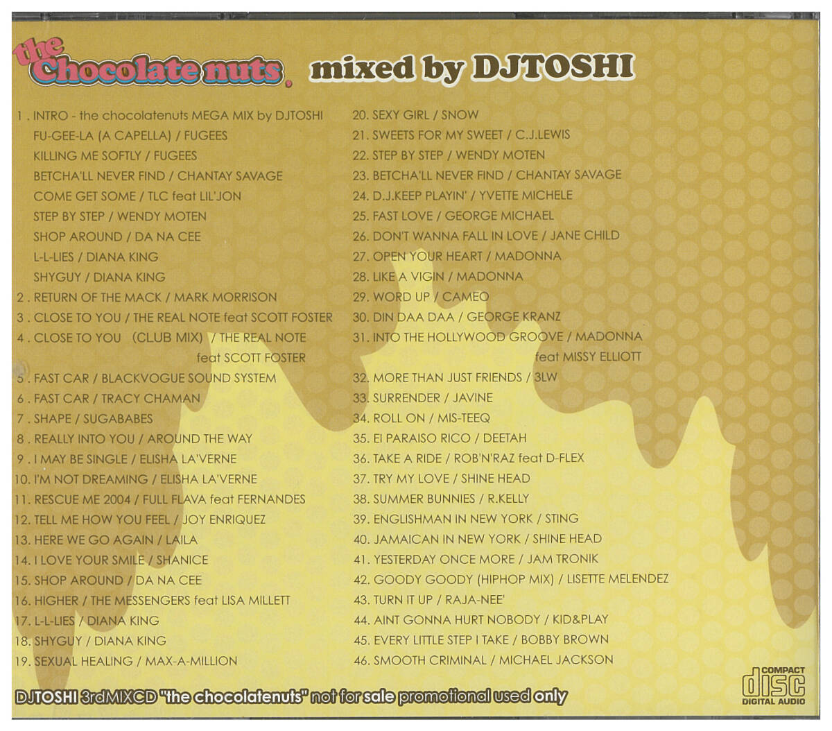 【MIX CD】DJ TOSHI the mixnuts chocolate nuts 3枚セット R&B NEW JACK SWING HIP HOP SEIJI KOMORI HASEBE MIKE-MASA KOCO HAZIME MUROの画像5