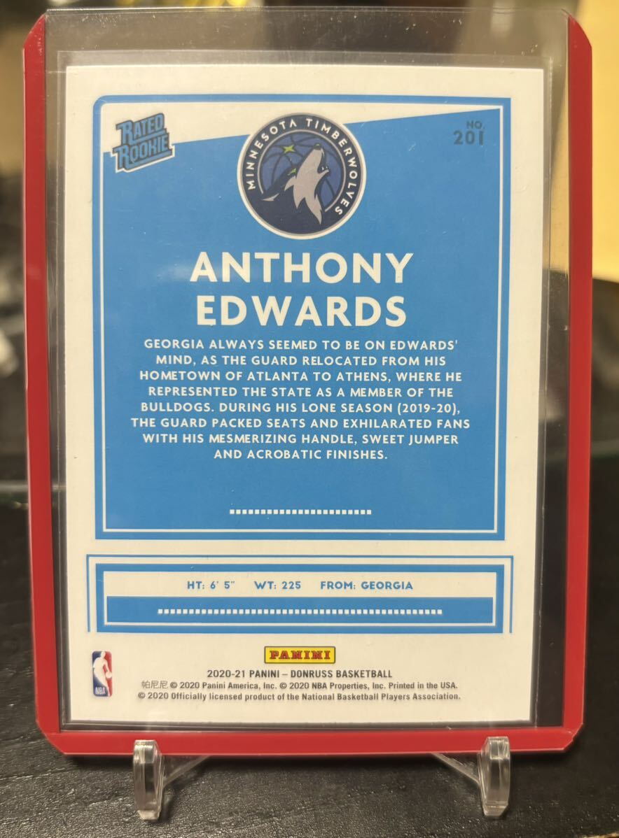 【ANTHONY EDWARDS】◆ルーキーカード5枚セット!◆2020-21 PANINI Donruss他 Minnesota Timberwolves NBA RC Antman!の画像4