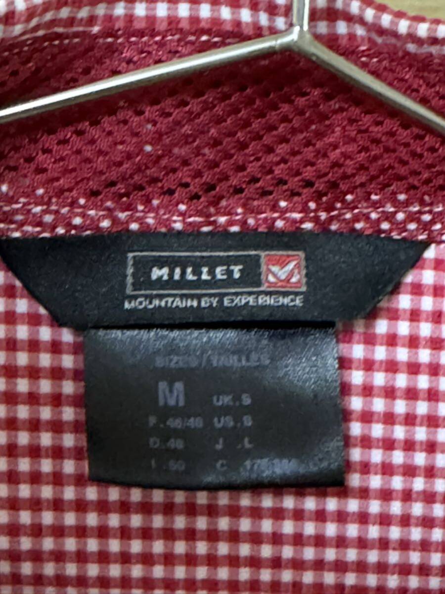 MILLET ミレー　速乾チェックシャツ　メンズM（日本L）　ポリエステル　MIV01063 長袖シャツ_画像3