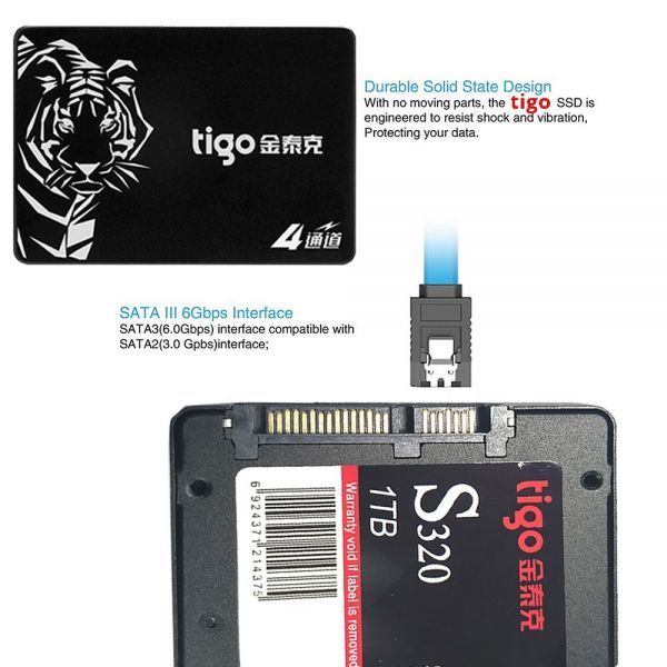 ■新品!!国内対応&90日保証■ 【2019最新型】 tigo SSD 120GB SATA3/6.0Gbps 2.5インチ 3D 高速 NAND TLC 内蔵型 S300 PC ノートPC DE012_画像5