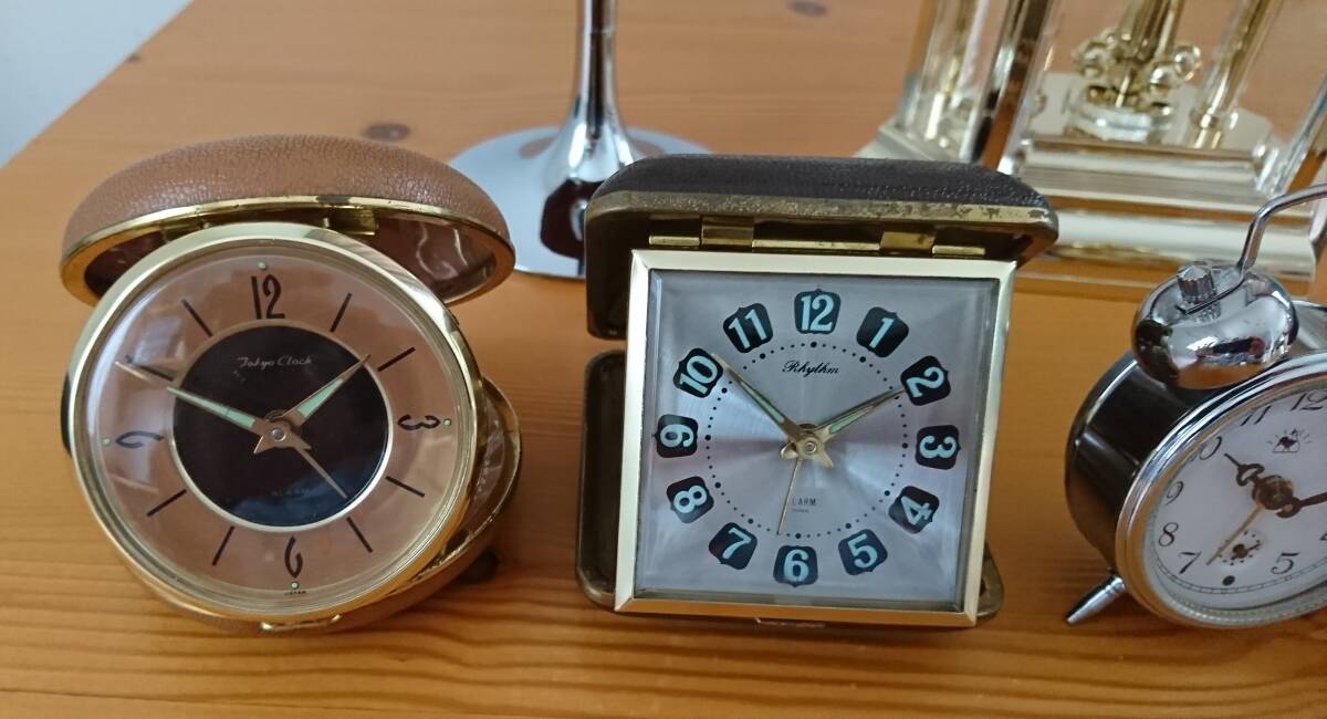 * редкий * настольные часы 9 пункт продажа комплектом Seiko Citizen TOKYO часы ритм часы наматывать часы SEIKO CITIZEN путешествие часы 