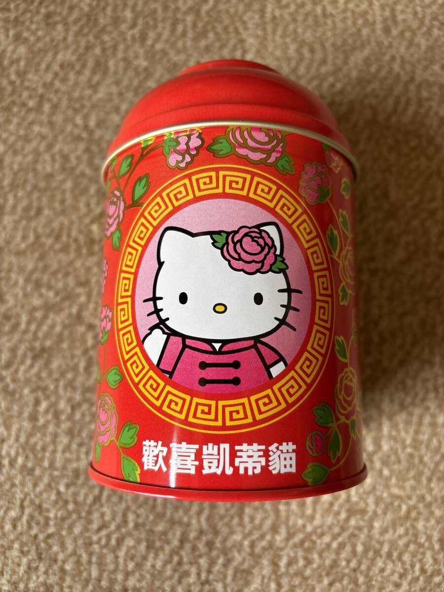 ハローキティ 缶 中国 レトロ 2000 キティちゃん サンリオ 多少日焼けあり _画像1