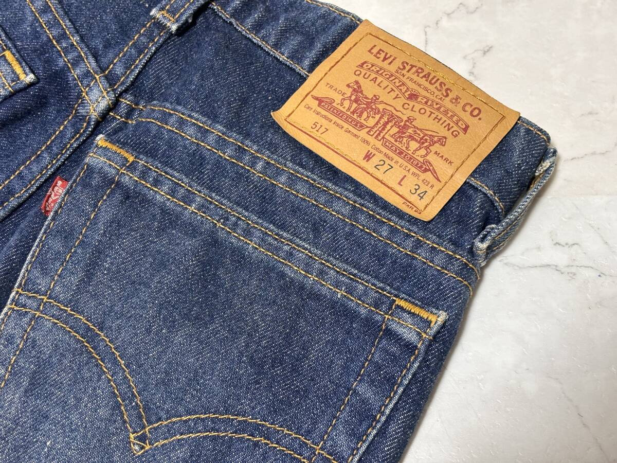 d1691◆米国製リーバイス Levis 517デニムパンツ/ジーンズ/フレアW27L34◆トップボタン裏501_画像5