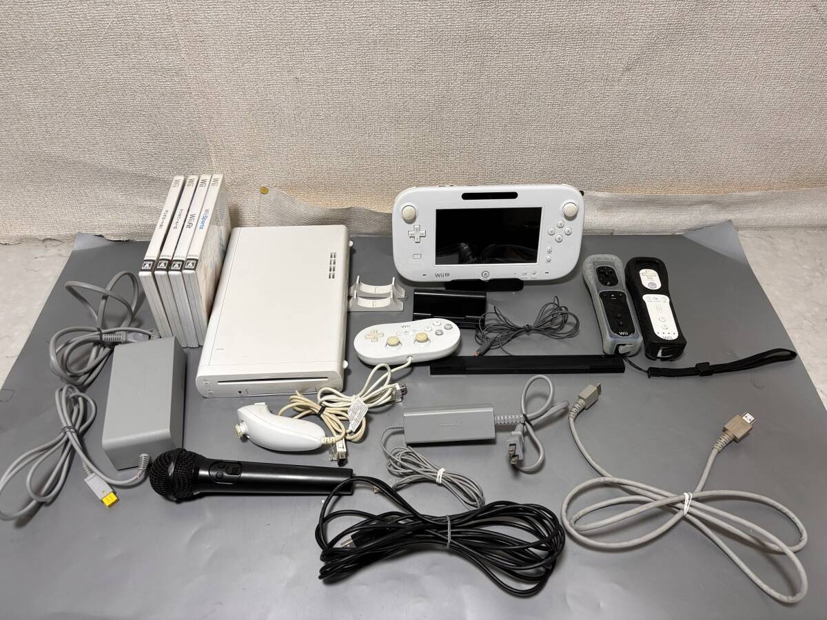 d1697* nintendo WiiU body 32GB/ controller / cable / soft etc. set sale * operation goods 