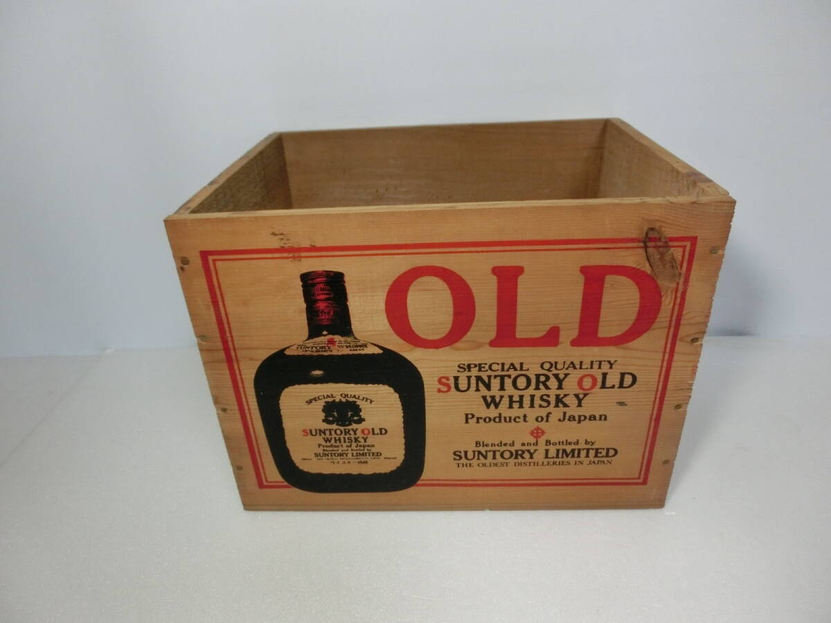 SUNTORY WHISKY OLD サントリー ウイスキー オールド 　空き箱 木箱 木製 ケース　_画像1