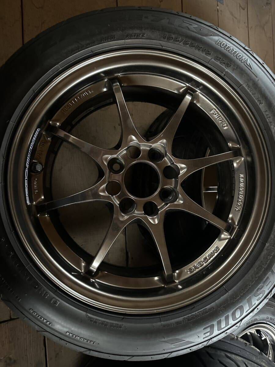 RAYS レイズ　CE28N 15×7j+43 4H 100 タイヤ付き4本セット超軽量 アルミホイール _画像2