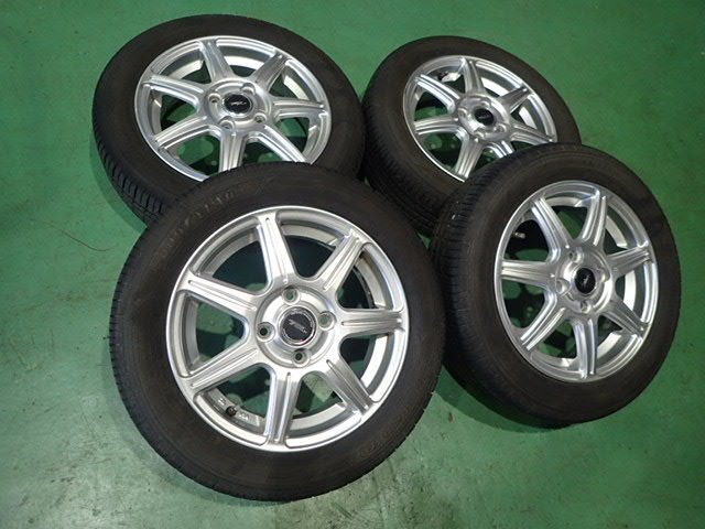 155/65R14 夏タイヤ　14インチアルミホイール４本セット　グッドイヤー　2023年製　バリ山　N-BOX、タント等　24050906_画像1