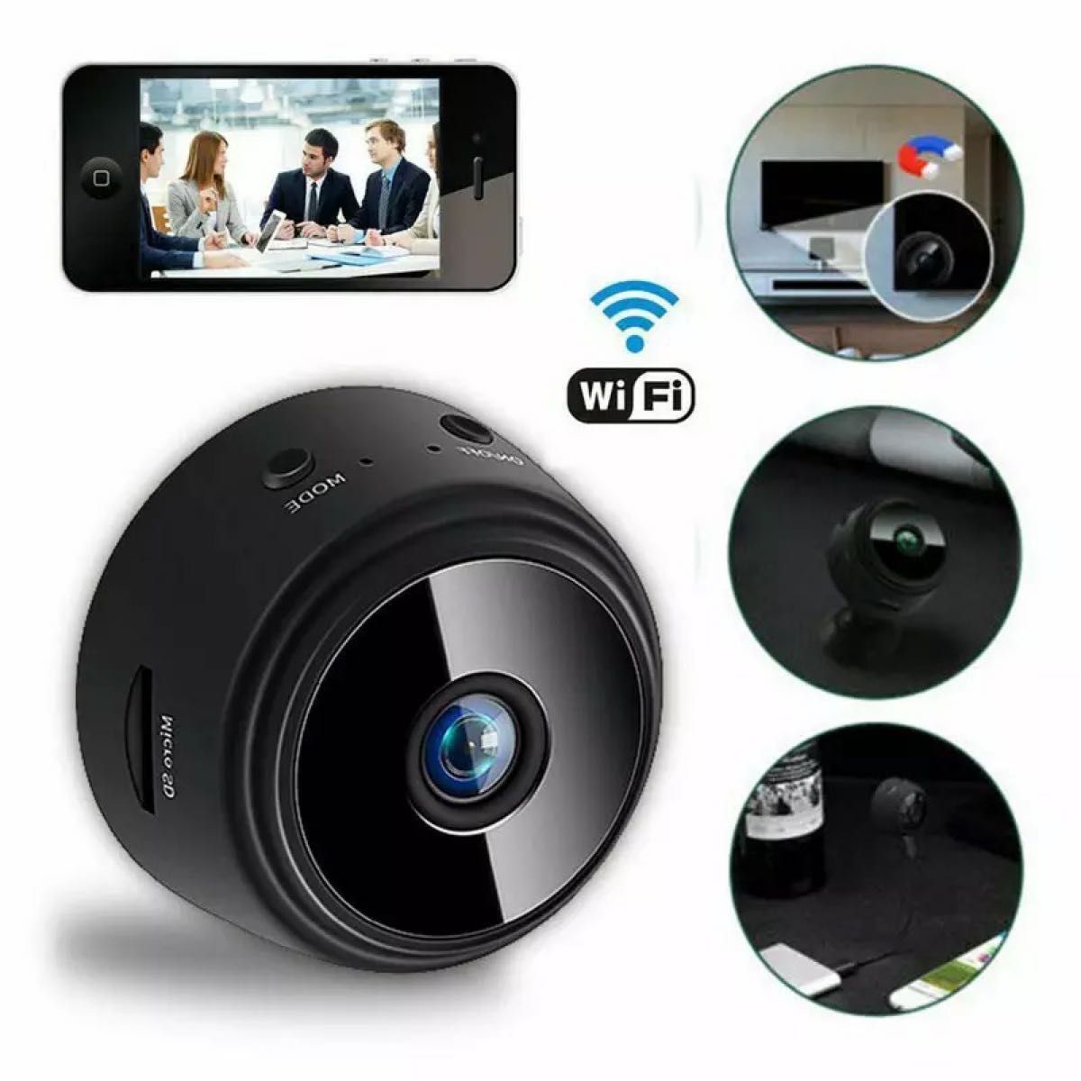 【2個セット】Wifi A9 超小型 ポータブル ミニIP防犯カメラ【送料無料】