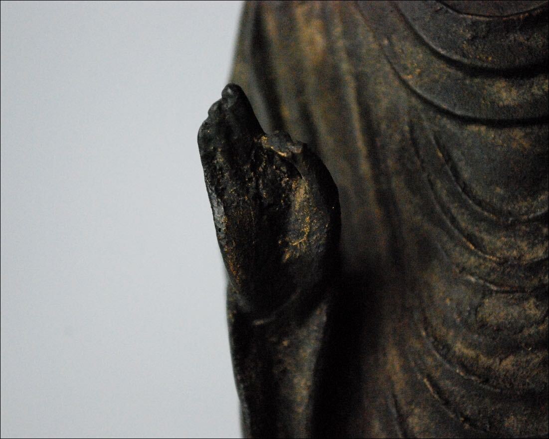 朝鮮美術 古銅 鍍金 新羅仏 阿弥陀如来立像 仏像_画像5