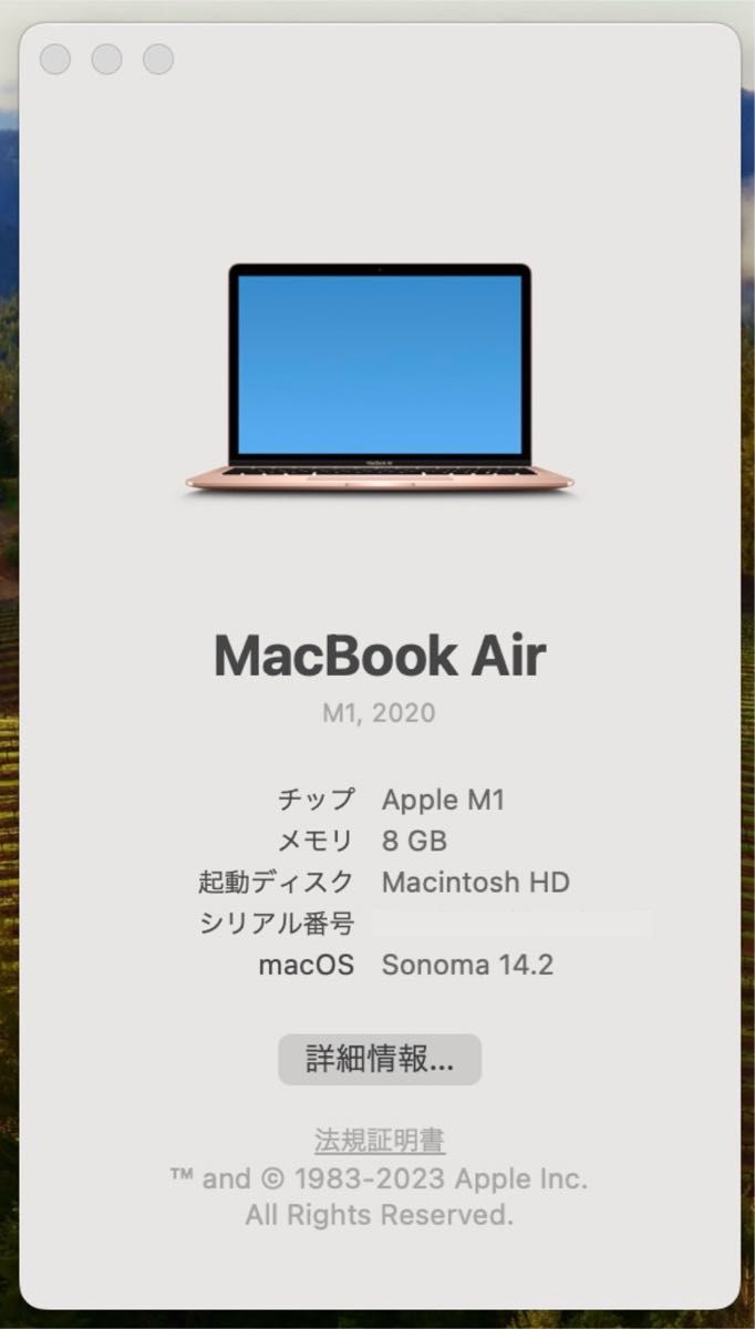 美品！MacBook Air 2020 M1 ゴールド