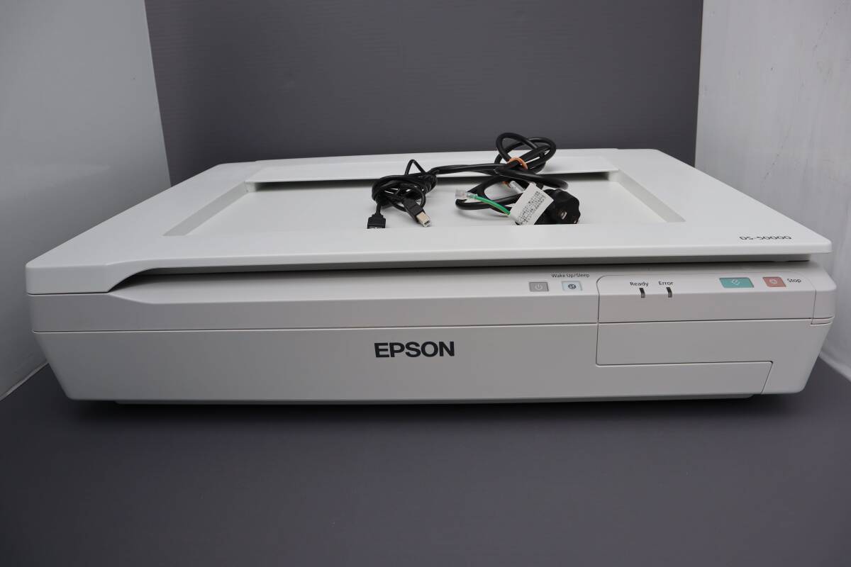 E8461 T 【ほぼ未使用・使用わずか5枚】 EPSON DS-50000 J321C A3対応 ドキュメントスキャナー 動作確認済_画像2