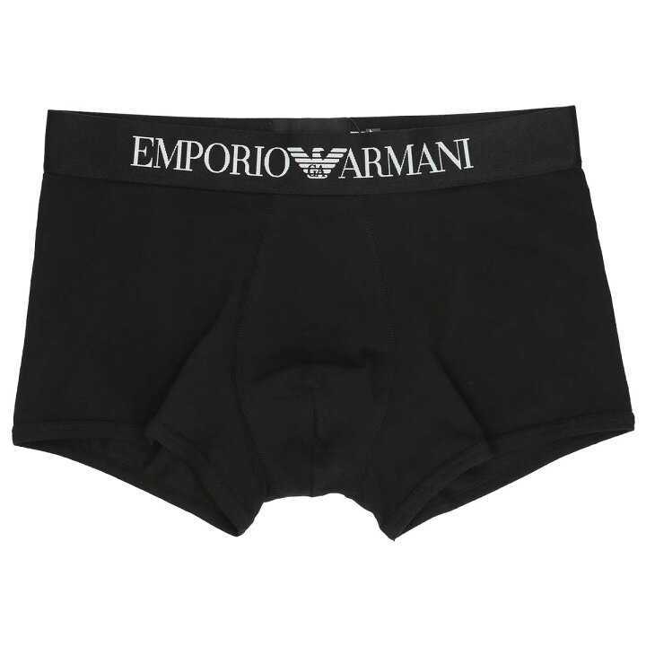 EMPORIO ARMANI エンポリオ アルマーニ ICONIC LOGOBAND アイコニック ロゴバンド 前閉じ ボクサーパンツ メンズ 54072989 ブラック M_画像1