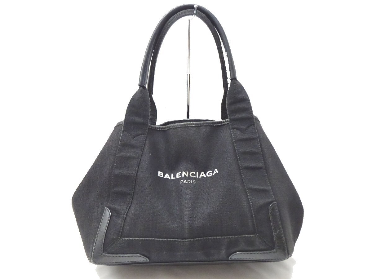 保存袋/レシート/ポーチ バレンシアガ BALENCIAGA ネイビー カバスS ブラック ハンドバッグ 339933_画像1